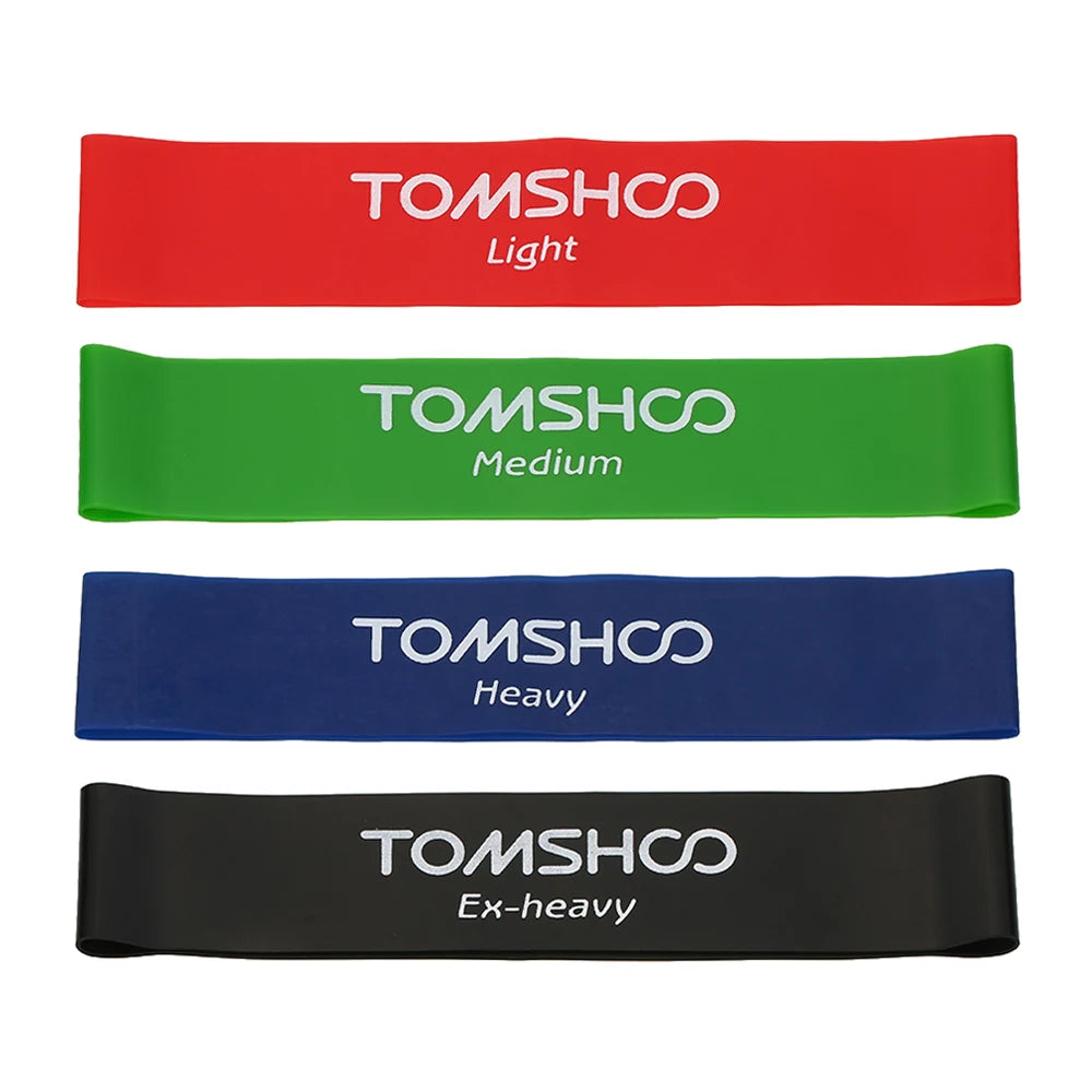 TOMSHOO Resistance Bands Fitness Yoga Home Gym Exercise Resistance Bands Latex Gym Strength Training Loops Bands Gym Workout