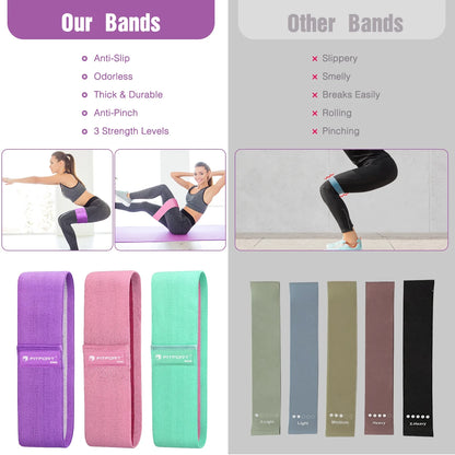 Resistance Bands for Legs and Butt Exercise Bands - Non Slip Elastic Booty Bands, 3 Levels Workout Bands Women Sports Fitness Band for Squat Glute Hip Training