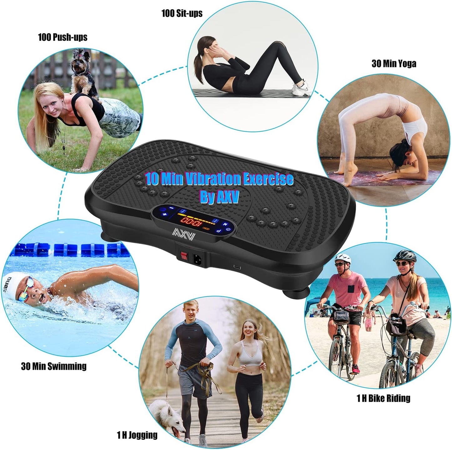 Vibration Plate Exercise Machine Whole Body Workout Vibrate Fitness Platform Lymphatic Drainage Machine for Weight Loss Shaping Toning Wellness Home Gyms Workout