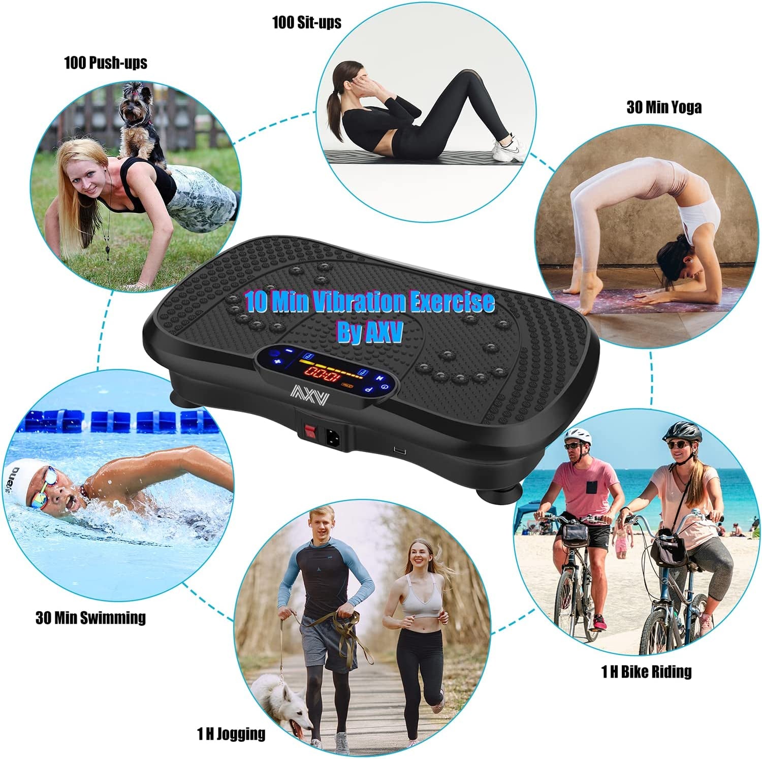 Vibration Plate Exercise Machine Whole Body Workout Vibrate Fitness Platform Lymphatic Drainage Machine for Weight Loss Shaping Toning Wellness Home Gyms Workout